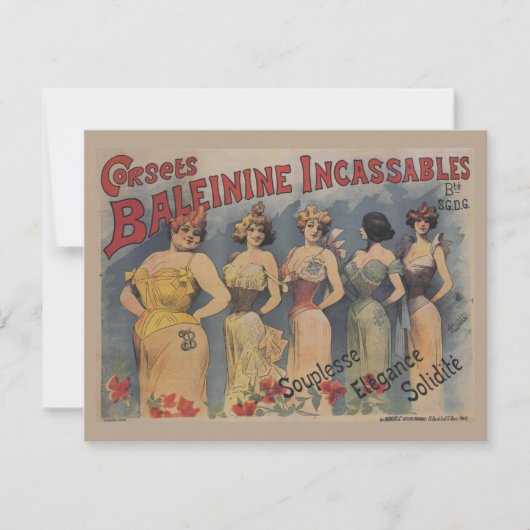 Vintager viktorianischer Wäsche-Polterabend Einladung (Vorderseite)