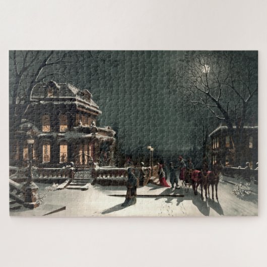Vintager Viktorianischer Weihnachtsabend Puzzle (Horizontal)