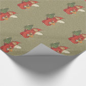 Vintager Viktorianischer Weihnachtsbaum Geschenkpapier (Ecke)