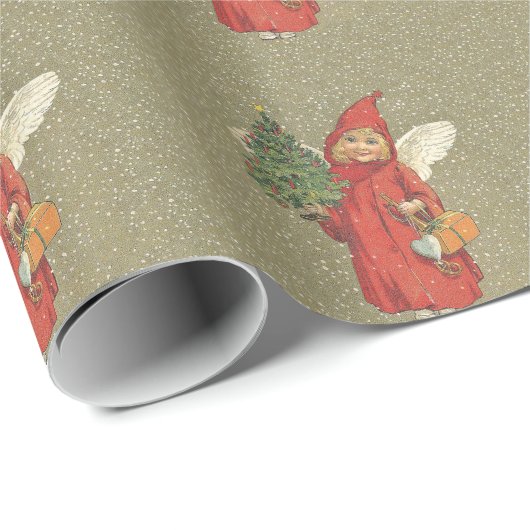 Vintager Viktorianischer Weihnachtsbaum Geschenkpapier (Rolleneckpunkt)