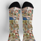 Vintager Viktorianischer Weihnachtsfeiertag Socken (Oben)
