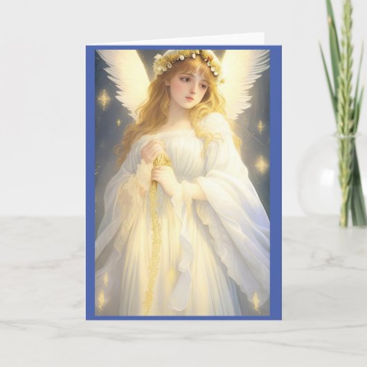 Vintager Viktorianischer Weihnachtsgel Feiertagskarte (Vorderseite)