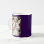 Vintager Viktorianischer Weihnachtsgel Kaffeetasse (Vorderseite Links)