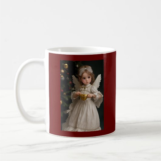 Vintager Viktorianischer Weihnachtsgel Kaffeetasse (Links)