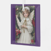 Vintager Viktorianischer Weihnachtsgel Ornament Aus Glas (Vorderseite links)