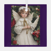 Vintager Viktorianischer Weihnachtsgel Ornament Aus Glas (Rückseite)