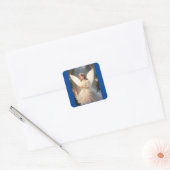 Vintager Viktorianischer Weihnachtsgel Quadratischer Aufkleber (Umschlag)