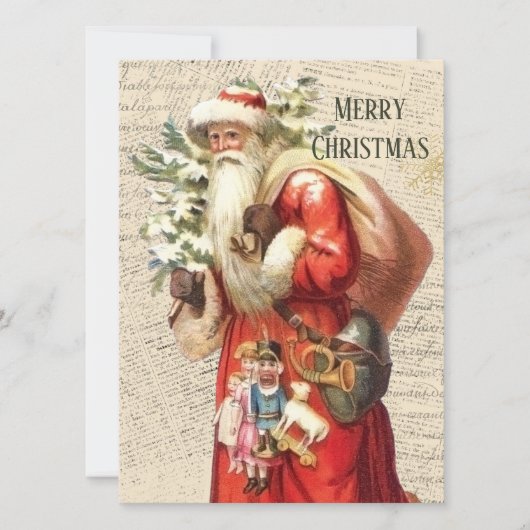 Vintager Viktorianischer Weihnachtsmann (Vorderseite)