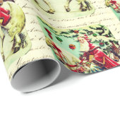 Vintager Viktorianischer Weihnachtsmann auf dem Ho Geschenkpapier (Rolleneckpunkt)
