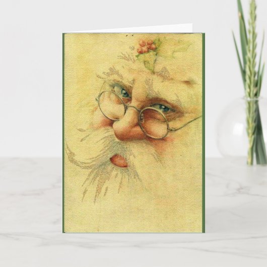 Vintager Viktorianischer Weihnachtsmann Feiertagskarte (Vorderseite)