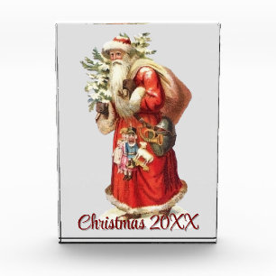 Vintager Viktorianischer Weihnachtsmann Fotoblock