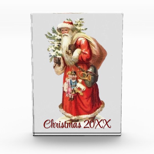 Vintager Viktorianischer Weihnachtsmann Fotoblock (Vorderseite)