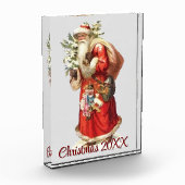 Vintager Viktorianischer Weihnachtsmann Fotoblock (Links)