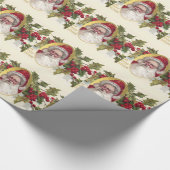 Vintager viktorianischer Weihnachtsmann, Geschenkpapier (Ecke)