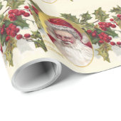 Vintager viktorianischer Weihnachtsmann, Geschenkpapier (Rolleneckpunkt)