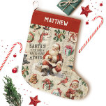 Vintager Viktorianischer Weihnachtsmann Großer Weihnachtsstrumpf<br><div class="desc">Der Vintage Weihnachtsmann schmückt diesen Strumpf in alter Mode. Festlich und nostalgisch für die Weihnachtszeit. Entworfen für Sie von BlackBerry Boulevard.</div>