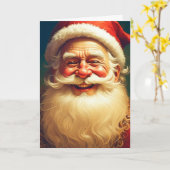 Vintager Viktorianischer Weihnachtsmann Karte (Gelbe Blume)