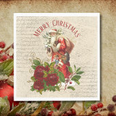 Vintager Viktorianischer Weihnachtsmann Serviette