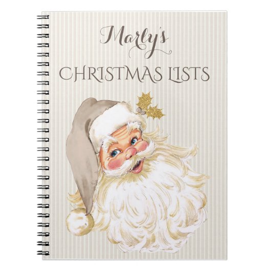 Vintager viktorianischer Weihnachtsmann, zum des Notizblock (Vorderseite)