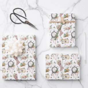 Vintager Viktorianischer Weihnachtsurlaub Geschenkpapier Set