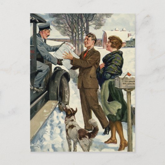 Vintager Viktorianischer Weihnachtsversand Feiertagspostkarte (Vorderseite)
