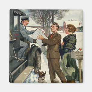 Vintager Viktorianischer Weihnachtsversand Magnet