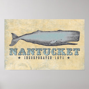 Vintager Viktorianischer Whale Nantucket MA Inc 16 Poster