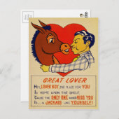 Vintager Vinegar Jackass Valentinstag Postkarte (Vorne/Hinten)