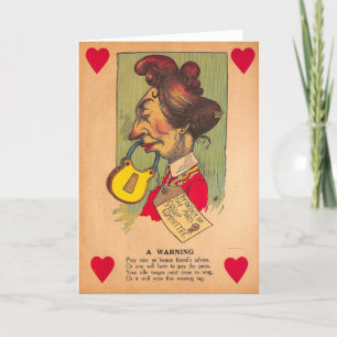 Vintager Vinegar Valentine - die Tratsch warnen, Feiertagskarte