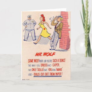 Vintager Vinegar Valentine - Herr Wolf, Feiertagskarte