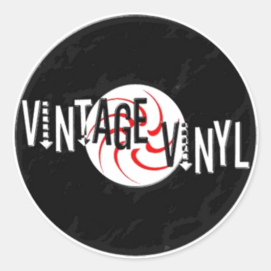 Vintager Vinyl Logo-Aufkleber Runder Aufkleber (Vorderseite)
