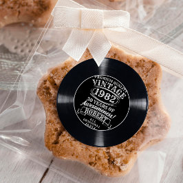 Vintager Vinyl Record Meilenstein auf dem Weg zum  Runder Aufkleber