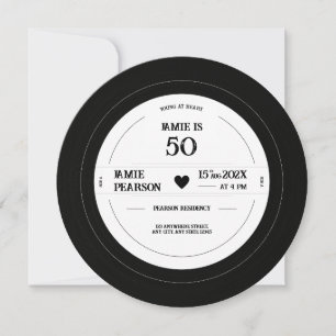 Vintager Vinyl Record Mlestone Geburtstag Einladung