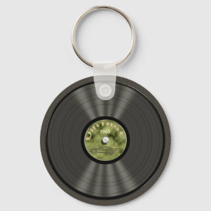 Vintager Vinylaufzeichnungs-(grüner) Schlüsselanhänger