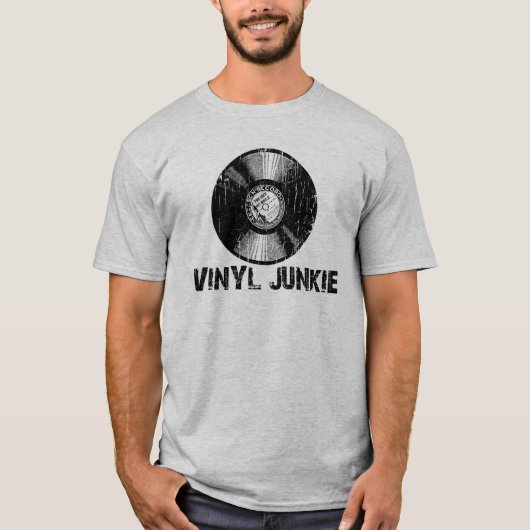 Vintager Vinyljunkie-T - Shirt (Vorderseite)