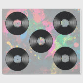 Vintager Vinylmusik-Aufzeichnungs-Nachtklub oder Geschenkpapier (Flach)