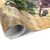 Vintager Violet Butterfly Ephemera Decoupage Tissu Geschenkpapier (Rolleneckpunkt)