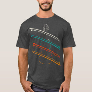 Vintager Violinplayer mit farbigem String-Instrume T-Shirt