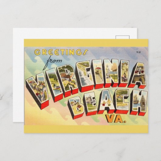 Vintager Virginia-Strand Postkarte (Vorne/Hinten)