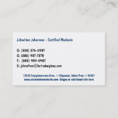 Vintager Visitenkarte (Rückseite)