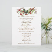 Vintager Vogel Aquamarin & Red Wedding Einladungen (Stehend Vorderseite)