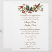 Vintager Vogel Aquamarin & Red Wedding Einladungen (Vorne/Hinten)