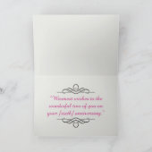 Vintager Vogel auf Baumrosa Blume entmutigen Karte (Innenseite)