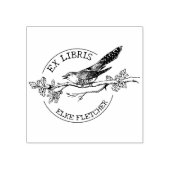 Vintager Vogel auf Branche, Ex Libris Buch Gummistempel (Prägung)