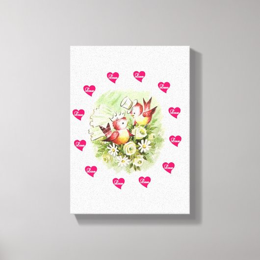 Vintager Vogel aus der Leinwand (Vorderseite)