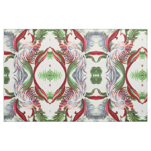 Vintager Vogel Barkcloth abstrakte Tiki Insel Stoff