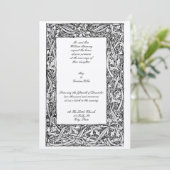 Vintager Vogel-Blumenrahmen im Jugendstil Einladung (Stehend Vorderseite)