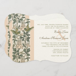 Vintager Vogel Blush PinkHoney Suckle Blumenzehen Einladung