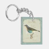 Vintager Vogel, der das links gegenüberstellt Schlüsselanhänger (Vorderseite links)