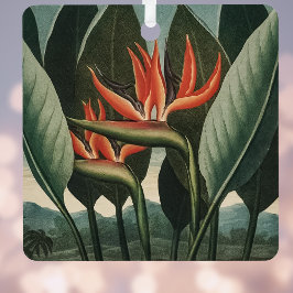 Vintager Vogel des Paradieses Botanischer Flora-Te Ornament Aus Metall
